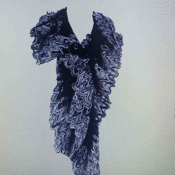 Charter Club Knit Scarf New Black Grey Chenille
